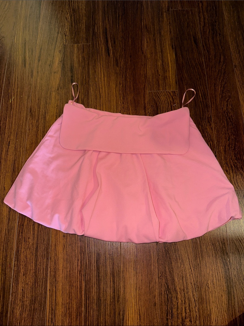 Zara Pink Foldover Waist Mini Skirt